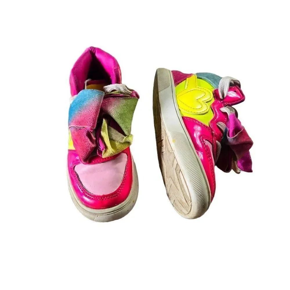 Jojo Siwa Multicolor Rainbow Bow Shoes High Tops Sneakers Size 11